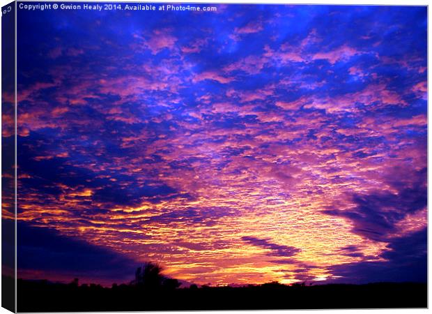 Desert Sundown Sky Canvas Print by Gwion Healy