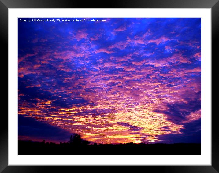 Desert Sundown Sky Framed Mounted Print by Gwion Healy