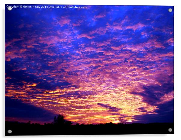 Desert Sundown Sky Acrylic by Gwion Healy