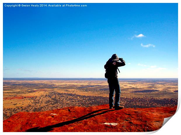Summit of Uluru Print by Gwion Healy