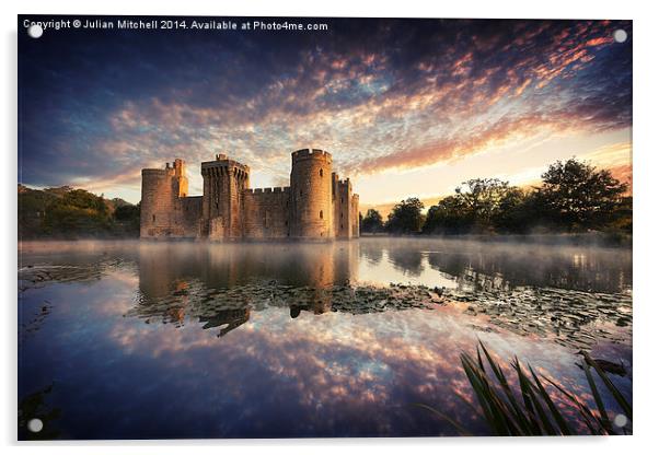 Bodiam Castle Acrylic by Julian Mitchell