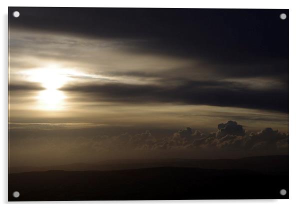 Pendle Sunset Acrylic by Andy Grundy