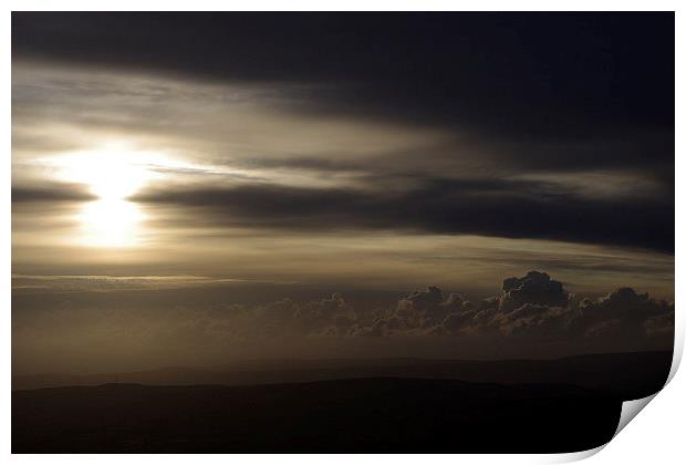 Pendle Sunset Print by Andy Grundy