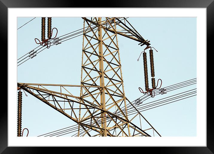Electricity Pylon Framed Mounted Print by Mike Gorton