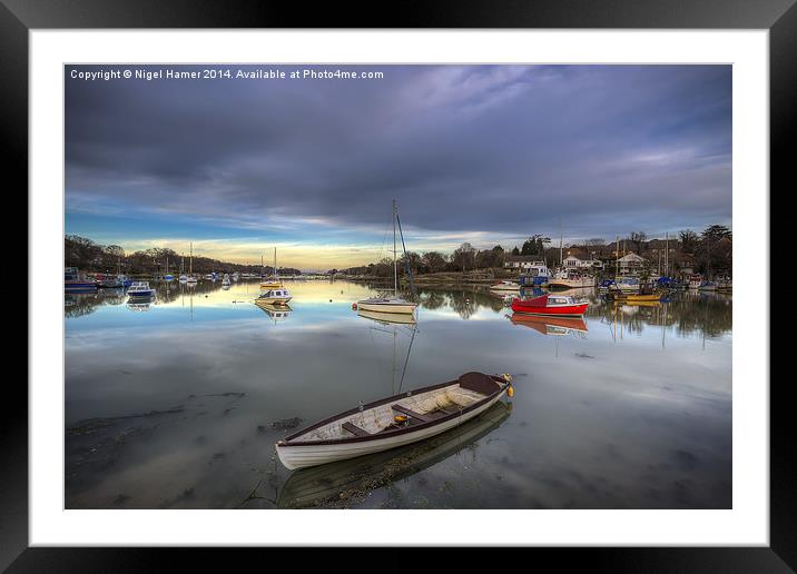 Wootton Creek Rowing Skiff Framed Mounted Print by Wight Landscapes