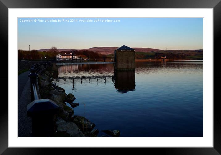Hollingworth Lake Framed Mounted Print by Fine art by Rina