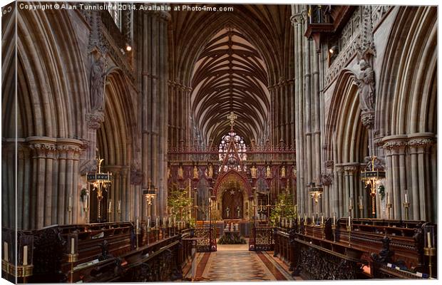lichfield cathedral Canvas Print by Alan Tunnicliffe