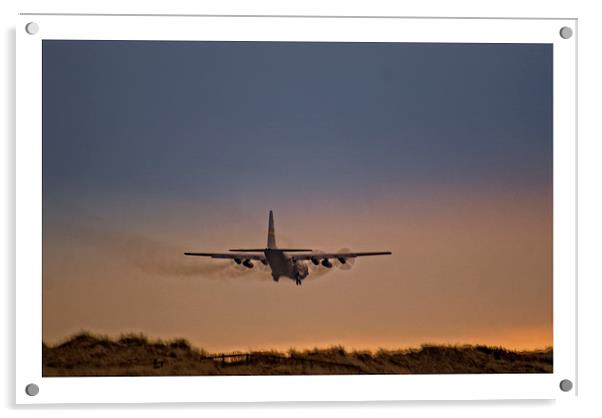 American military aircraft landing Prestwick Acrylic by jane dickie