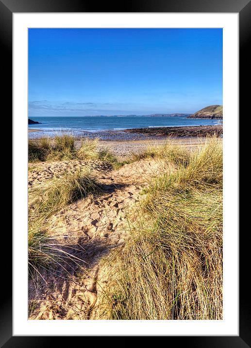Manorbier Beach Framed Mounted Print by Simon West