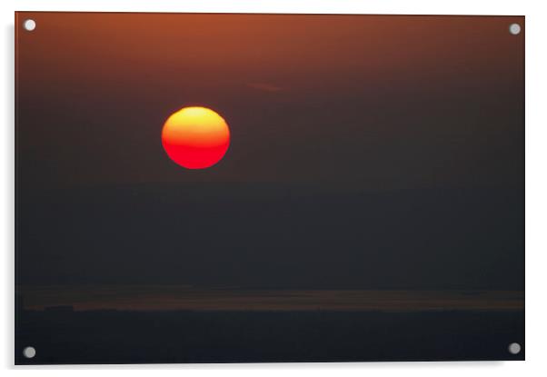 Sun Set Across The River Severn Acrylic by Ben Kirby