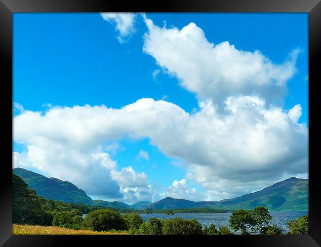Clouds above Lough Leane Framed Print by Gisela Scheffbuch