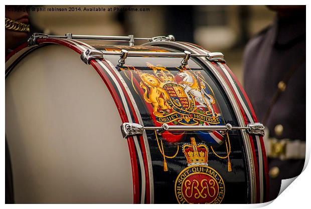 Base drum of the Grenadier Guards Print by Phil Robinson