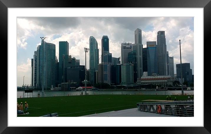 Downtown SIngapore Framed Mounted Print by Mark McDermott