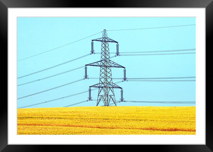 Electricity Pylon 2 Framed Mounted Print by Mike Gorton
