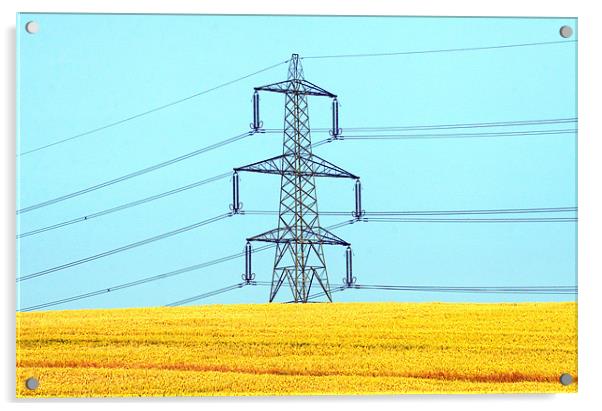 Electricity Pylon 2 Acrylic by Mike Gorton