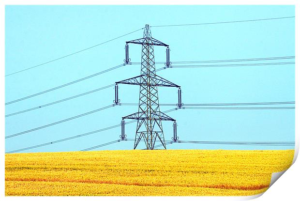 Electricity Pylon 2 Print by Mike Gorton