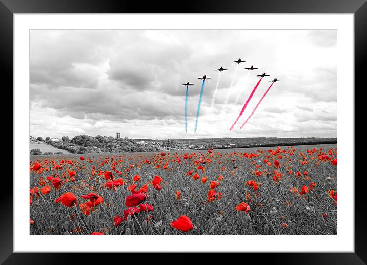 Red Arrows Tribute Selective Framed Mounted Print by J Biggadike