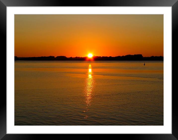 Sunset on the Menai Strait Framed Mounted Print by Gisela Scheffbuch
