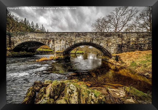 Liugwy Bridge Betws y Coed Wales Framed Print by Adrian Evans