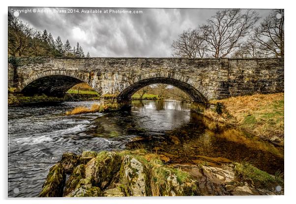 Liugwy Bridge Betws y Coed Wales Acrylic by Adrian Evans