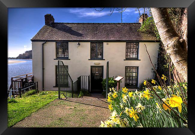 The Boathouse Laugharne Framed Print by Simon West