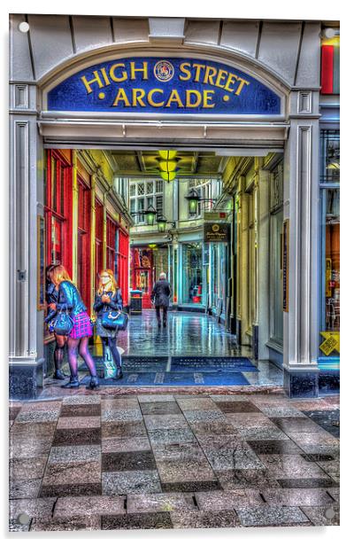 High Street Arcade Cardiff Acrylic by Steve Purnell