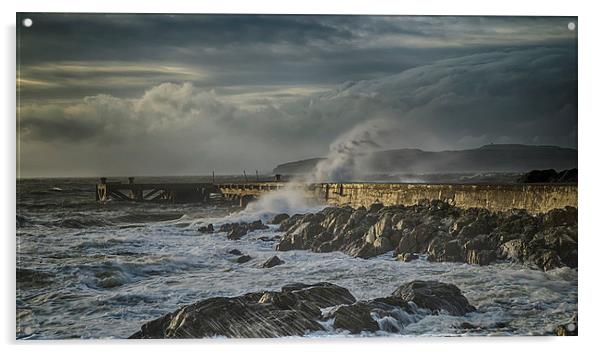 Portencross Pier Acrylic by Geo Harris