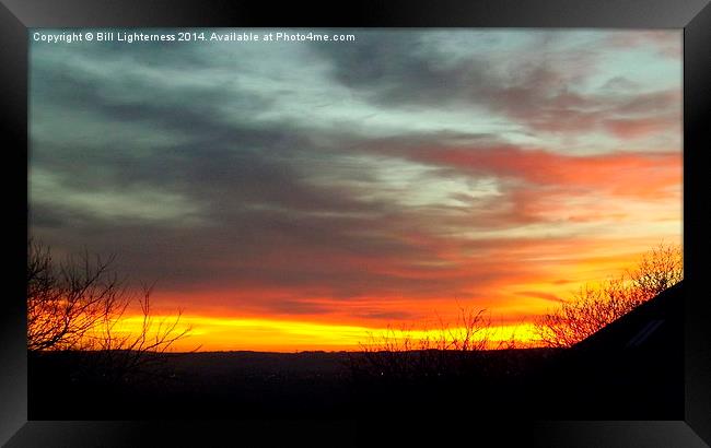 A Perfect Sunset Sky Framed Print by Bill Lighterness