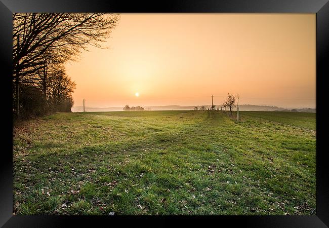 A lovely Spring sunset in Hampshire Framed Print by Kevin Browne