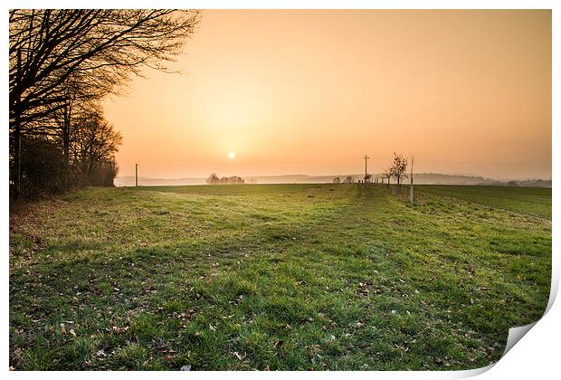 A lovely Spring sunset in Hampshire Print by Kevin Browne