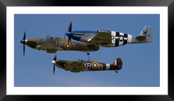 Spitfire Hurricane and Mustang Framed Mounted Print by Oxon Images