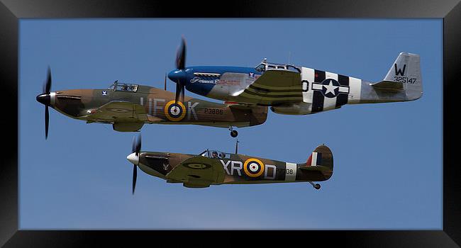 Spitfire Hurricane and Mustang Framed Print by Oxon Images