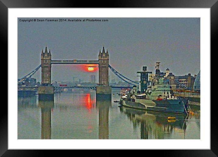 Tower Bridge at Dawn Framed Mounted Print by Sean Foreman