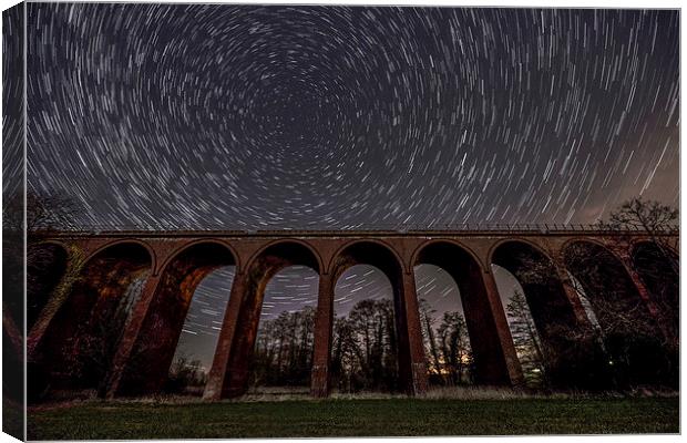 Ledbury Viaduct Startrails Canvas Print by Ian Collins