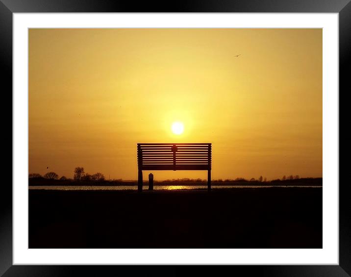 watching the sun go down Framed Mounted Print by chrissy woodhouse