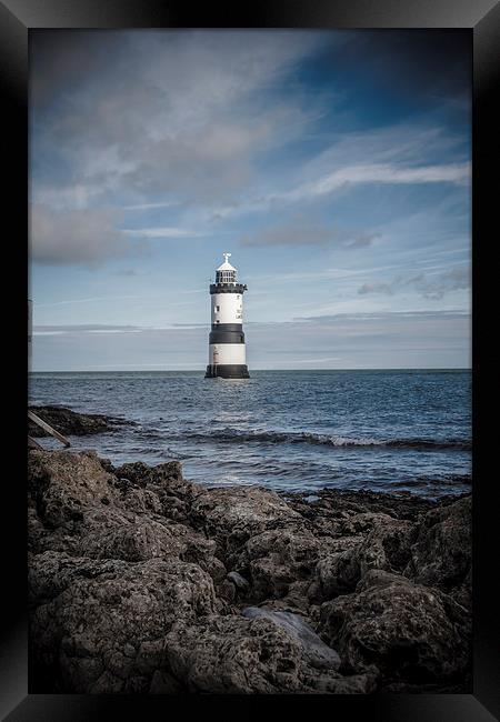 Trwyn Du Lighthouse Framed Print by Sean Wareing