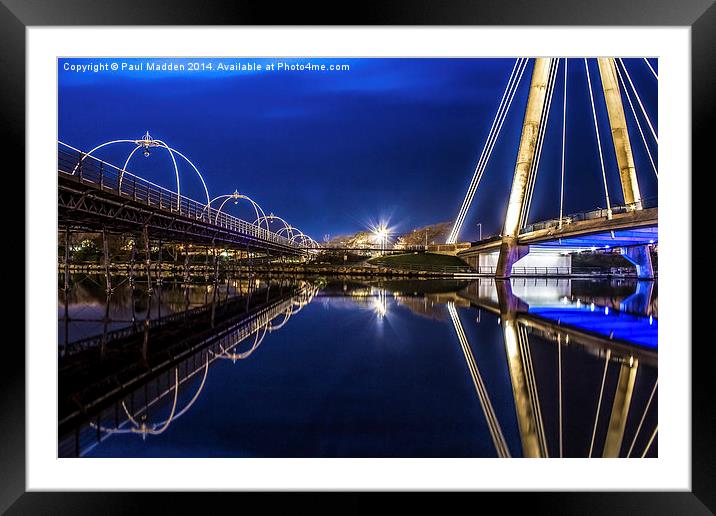 Two Southport Bridges Framed Mounted Print by Paul Madden
