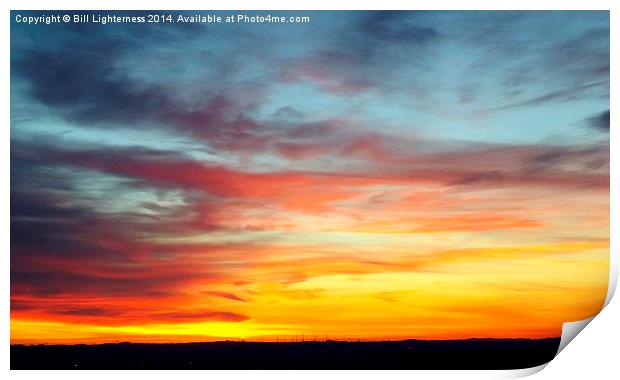 A Perfect Sunset Sky 2 Print by Bill Lighterness