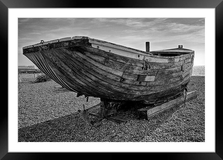 Brighton Boat black and white Framed Mounted Print by Dean Messenger