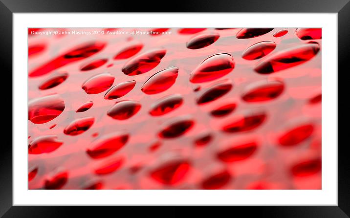Red Raindrops Framed Mounted Print by John Hastings