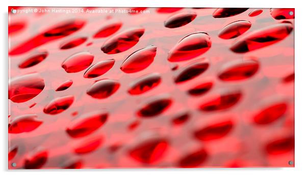 Red Raindrops Acrylic by John Hastings
