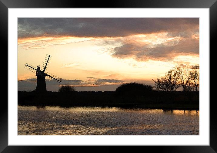 Norfolk Windmill Framed Mounted Print by Steve Hardiman
