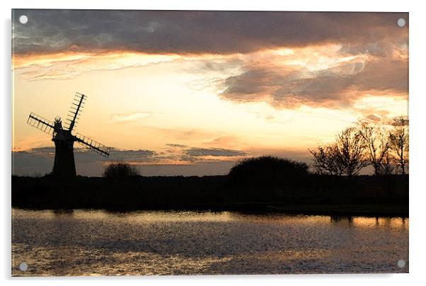 Norfolk Windmill Acrylic by Steve Hardiman