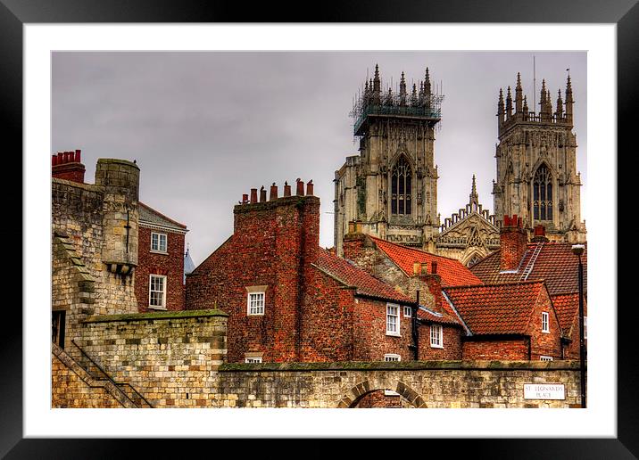 The rooftops of York Framed Mounted Print by Tom Gomez