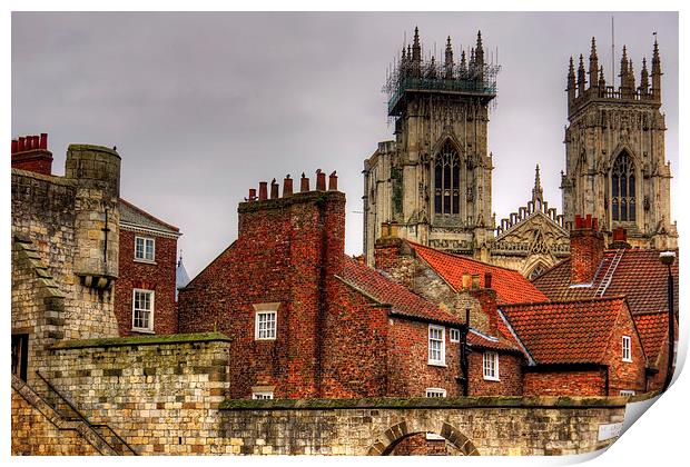 The rooftops of York Print by Tom Gomez