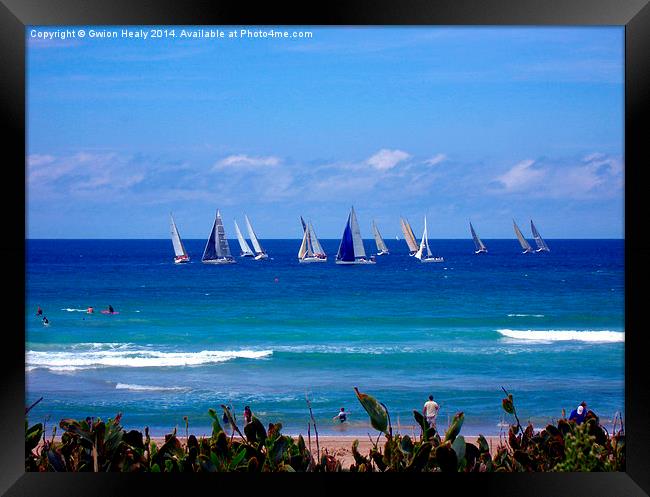 Yachts Ahoy Framed Print by Gwion Healy