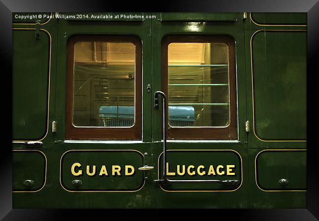 Guard and Luggage Carriage Framed Print by Paul Williams