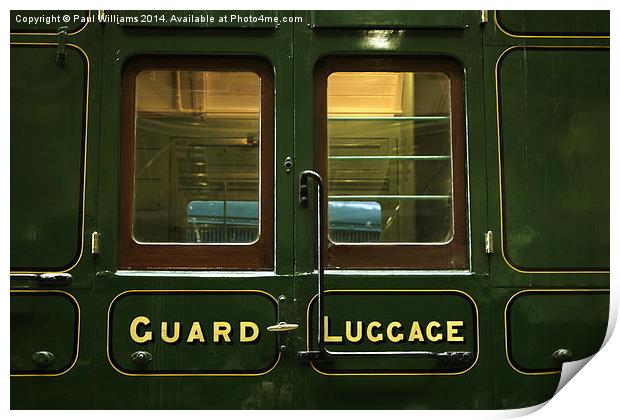 Guard and Luggage Carriage Print by Paul Williams
