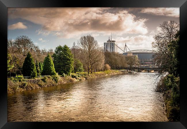 Storm over the Taff, Cardiff, Wales, UK Framed Print by Mark Llewellyn