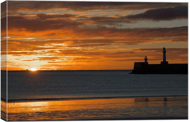 Aberdeen Beach at Sunrise Canvas Print by Michael Moverley